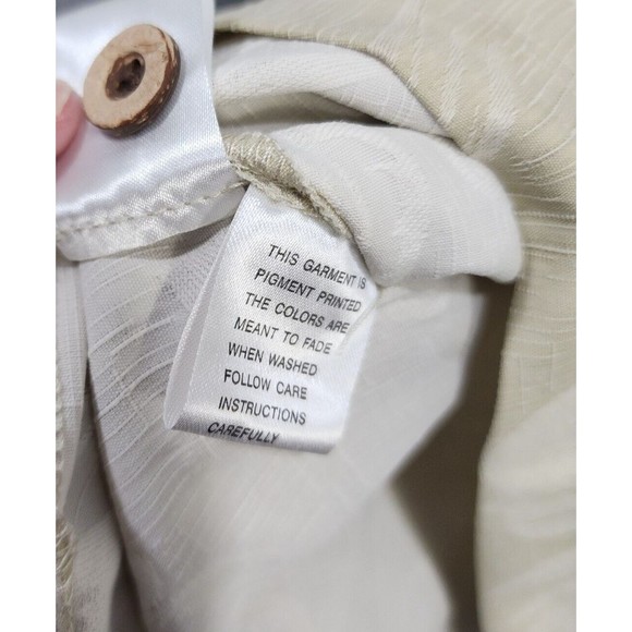 Tommy Bahama Shirt Mens XL Beige 100% Silk Short Sleeve - Picture 13 of 16